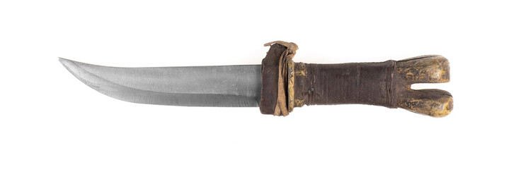 sword with bone hilt isolated on white background