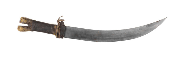 sword with bone hilt isolated on white background