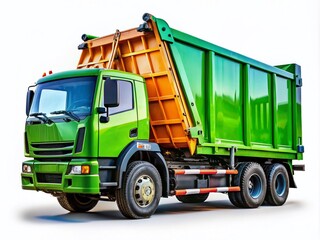 Outline of a Garbage Truck on a White Background for Use in Waste Management and Recycling Designs