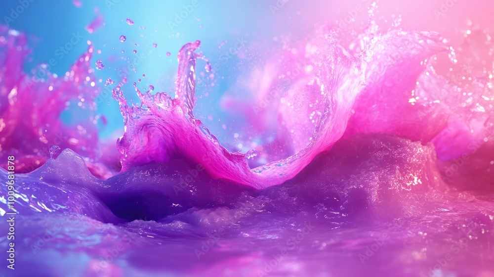 Poster a vibrant digital composition featuring a liquid color background with fluid gradient transitions fr