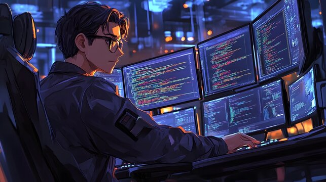 Anime Hacker Boy