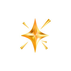 Obraz premium Gold star emoji icon. Glittering sparkle magic element.