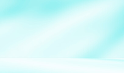 Empty blue pastel room studio with shadow of leaves on concrete wall and floor for product presentation. Sunlight effect shadow. Minimal winter backdrop. Cosmetic, beauty and fashion showroom.	
