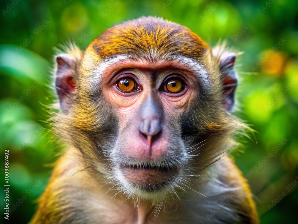 Aufkleber unattractive monkey with distinct features displaying unique expressions in natural habitat