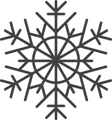 Snowflake icon. Winter snowflake silhouette for Christmas design