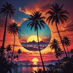 sunset on the beach