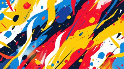 Energetic Abstract Birthday Background with Bold Confetti and Ribbons for Festive Designs