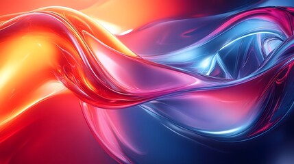 A dynamic and colorful abstract image of swirling, liquid-like patterns in bold, vibrant colors