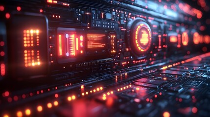 A sleek, modern graphic illustrating cybersecurity. Include glowing digital locks, a dark background with circuits and code, and a sense of protection and advanced technology