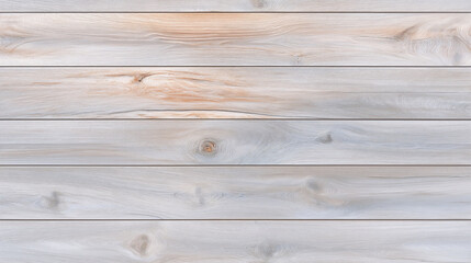 Fototapeta premium Seamless pattern background featuring white horizontal wooden planks with a stained finish, showcasing knots and a painted white appearance for a rustic aesthetic