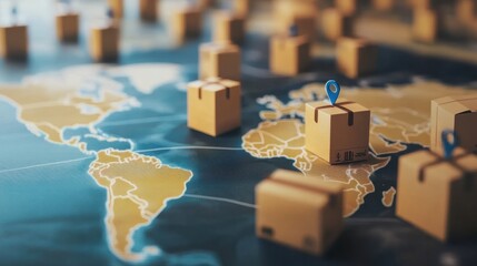 Global E-commerce Activity Map with Location Pins for Market Analysis