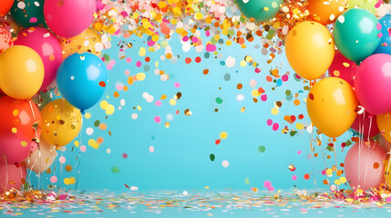 Vibrant Colorful Balloons Festive Confetti Celebration Photography Party