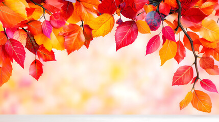 Vibrant Autumn Leaves Branch Seasonal Nature Background Colors
