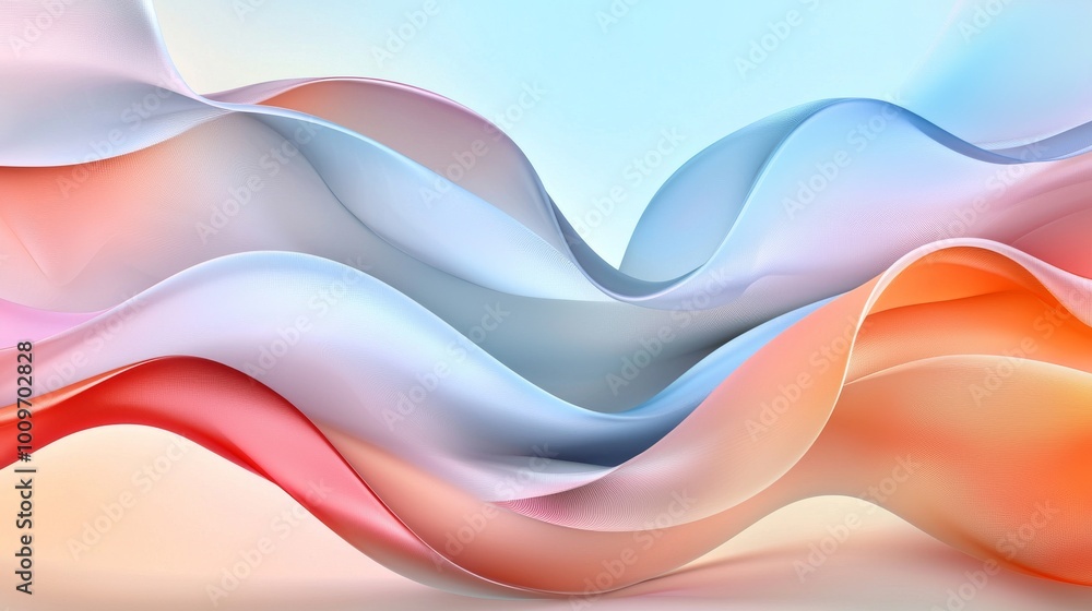 Aufkleber soft pastel waves on an abstract background. gradient colors. good for designing apps or products.
