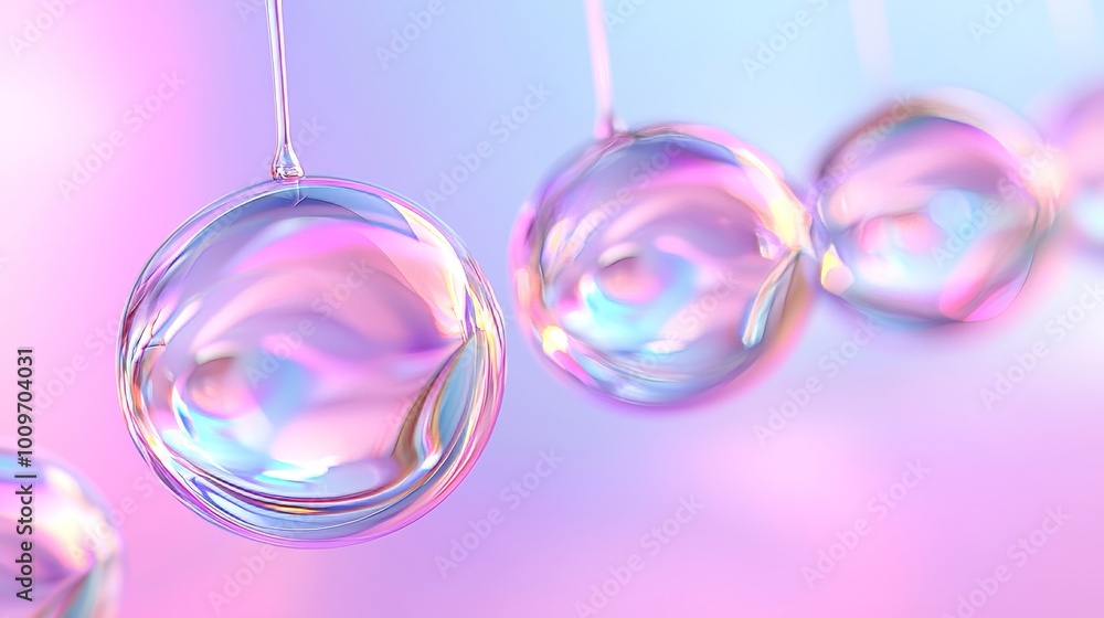 Poster this abstract background for your computer shows flying bubbles on a colorful background. aspect rat