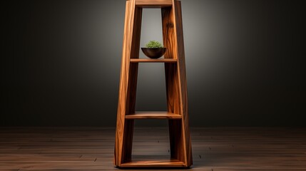 product display podium, with wood frame pedestal.