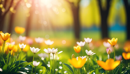 abstract springtime background filled fresh colors new beginnings