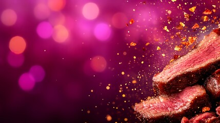 Tender brisket, slowsmoked beef with pink smoke ring