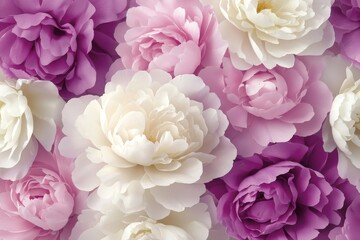 Fototapeta premium Floral background with vintage bouquet of beautiful peonies on black. Antique style floral wallpaper.