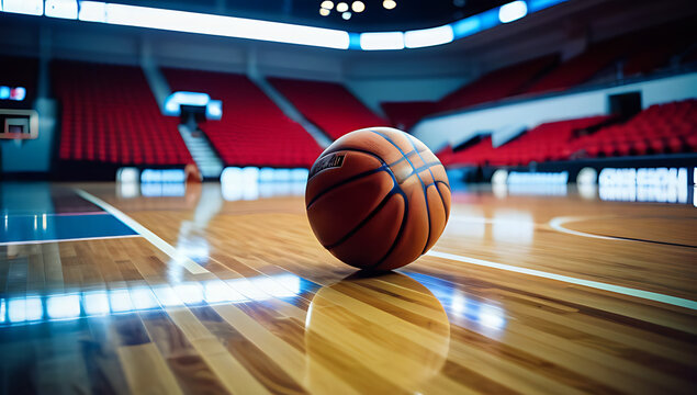 basketball shiny hardwood floor empty sports arena recreational activities indoors