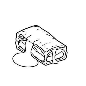 black and white pastry with sauce clip art preview