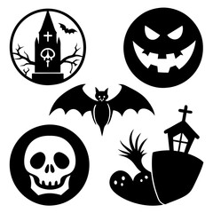 5 Halloween icon VECTOR ART ILLUSTRATION