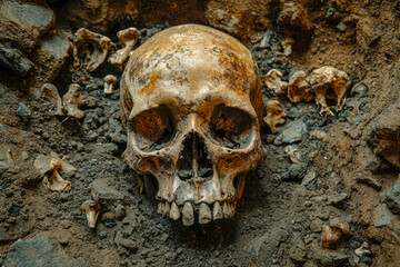 Unearthed: Human Skeletons, Bones, and Skulls Discovered at Archaeological Dig Site