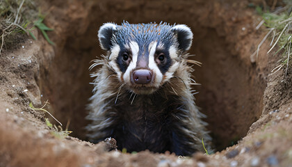 Naklejka premium close up of a raccoon