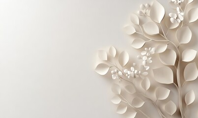 This white painted texture has a pattern of grass and leaves, it can be used as a wallpaper or card background.