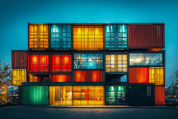 Fototapeta premium Captivating Images of the Container Shipping Industry: A Photographic Exploration