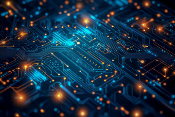 Obraz premium Digital Innovation: Abstract Circuit Board Design in Stock Photo Style