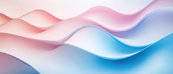 Obraz premium Abstract 3D waves in pink and blue gradient colors.