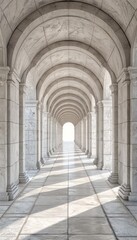 photo of a 3D arch wall corridor, showcasing a series of elegantly designed arches that create