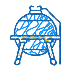 fuel cell storage energy doodle icon sketch vector. fuel cell storage energy sign. isolated symbol illustration