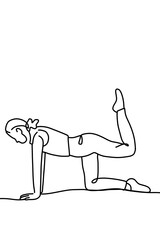One continuous line drawing, exercise time for yoga	