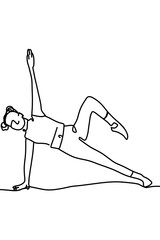 One continuous line drawing, exercise time for yoga	
