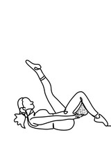One continuous line drawing, exercise time for yoga	