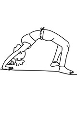 One continuous line drawing, exercise time for yoga	