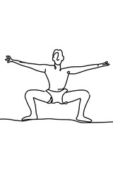 One continuous line drawing, exercise time for yoga	