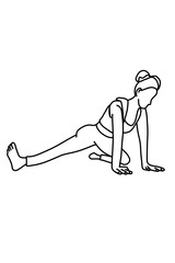 One continuous line drawing, exercise time for yoga	