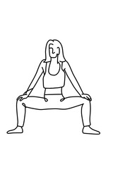One continuous line drawing, exercise time for yoga	