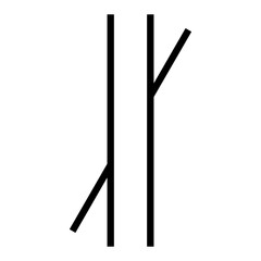 Poggendorff  illusion. Vector graphic optical illusion. The angled line does not look straight, but it is