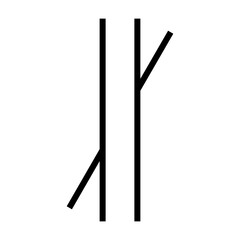 Poggendorff  illusion. Transparent PNG optical illusion. The angled line does not look straight, but it is