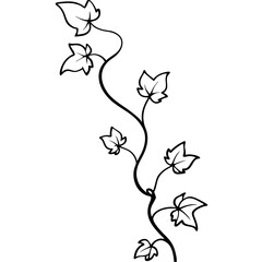 Vibrant Climbing Ivy Vine with Lush Detailed Leaves Vector Illustration
