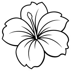 Bold Sweeping Petals of a Large Hibiscus Flower Captured in a Beautiful Vector Illustration
