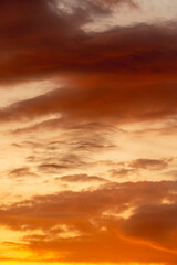 beautiful sunset golden hour above sea background sky orange