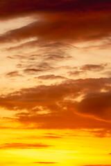 Fototapeta premium beautiful sunset golden hour above sea background sky orange