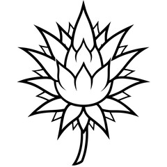 Eye Catching Thistle Flower Vector Art Featuring Unique Spiky Petals Perfect for Nature Lovers
