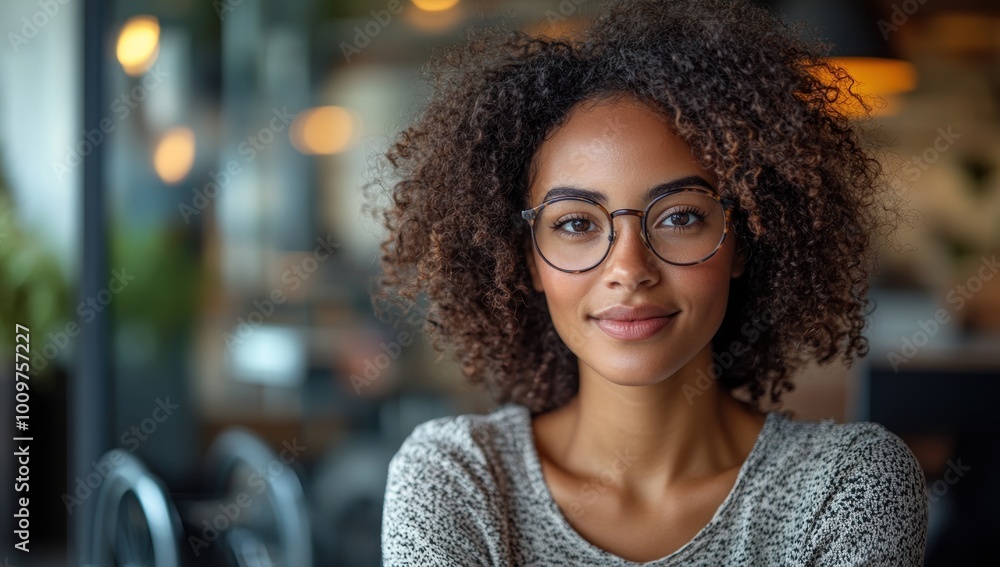 Poster Portrait of a Woman with Glasses