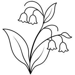 Delicate lily of the valley flowers showcased in a graceful vector illustration perfect for designs
